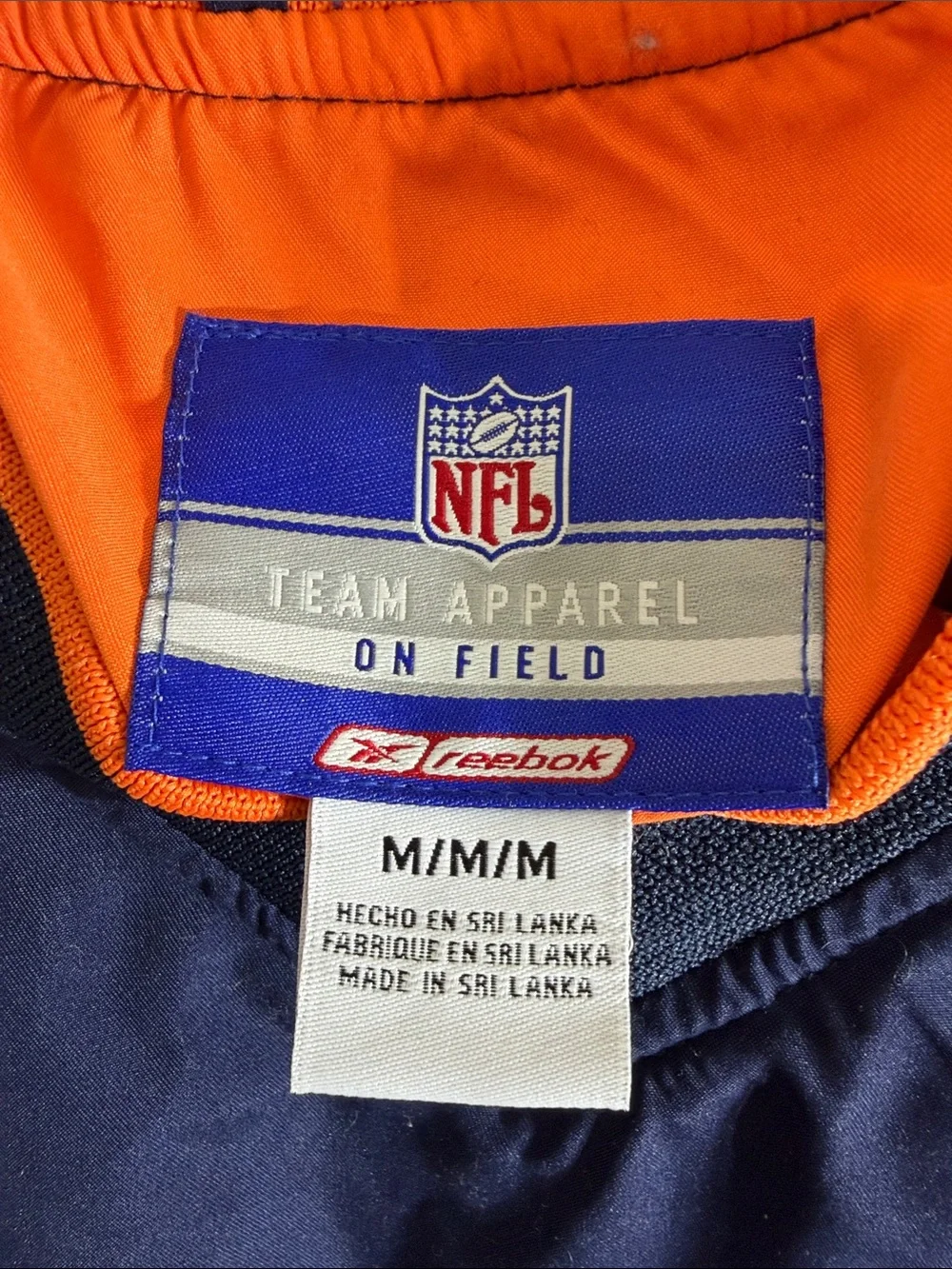 Reebok Navy & Orange Denver Broncos Pullover Windbreaker